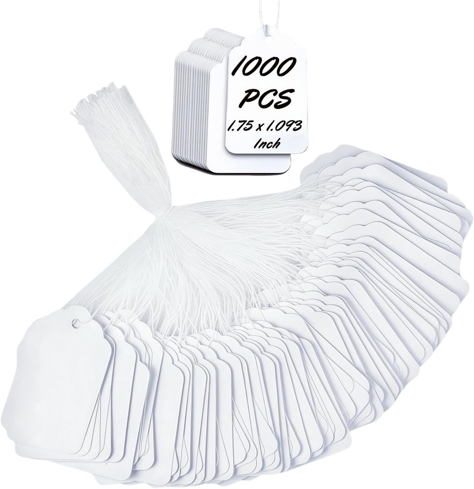 1000 Pre-Strung White Price Tags with String 50pk