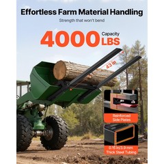 Uimoso 60 inch 4000 lbs Clamp On Pallet Forks, Tractor Forks with Stabilizer Bar