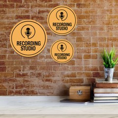 Circle Plus Recording studio Wall or Door Sign | Easy Installation