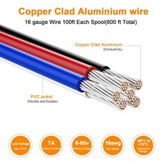 VIABRICO 16 Gauge Wire 600FT, 16 AWG Auto 100ft Each Spool, 6 Colors Copper C…