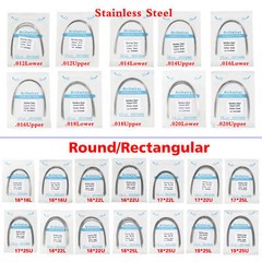 Dental Orthodontic Arch Wire Niti Stainless Steel Round Rectangular Ovoid Nature