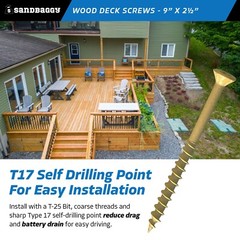 Sandbaggy #9 x 2 -1/2″ Exterior Wood Deck Screws – (Torx Head)