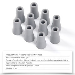 10 Pcs Dental Saliva Ejector Weak Suction Rubber Snap Tip Adapter