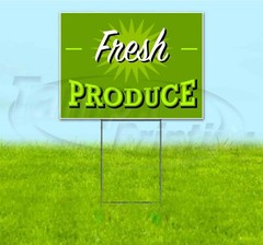 FRESH PRODUCE 18×24 Yard Sign WITH STAKE Corrugated Bandit PRODUCE STAND