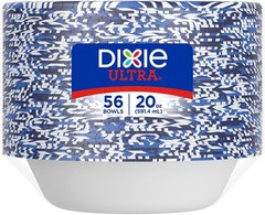 Dixie Ultra, Large Paper Bowls, 20 Oz, 56 Count, Microwave Safe, Compostable, Di