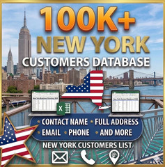 100K NEW YORK USA Customers Email Database_ B2C Contact Leads – Excel file