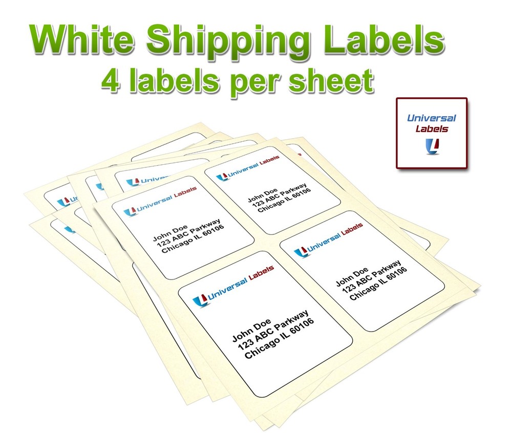 4 labels per sheet, 4″ x 5″ per label – High Premium Quality – Made in the USA