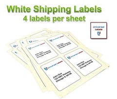 4 labels per sheet, 4″ x 5″ per label – High Premium Quality – Made in the USA
