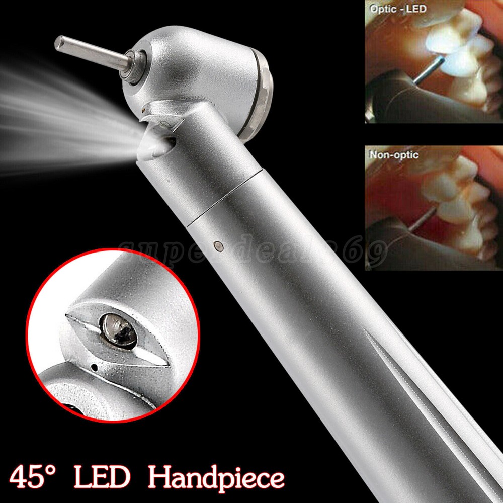 Dental 45 Degree Surgical Push Button High Speed LED Handpiece 4 Hole fit NSK Dr
