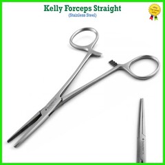 Kelly Hemostat Locking Forceps Curved Straight 14cm Surgical Clamps Dissection