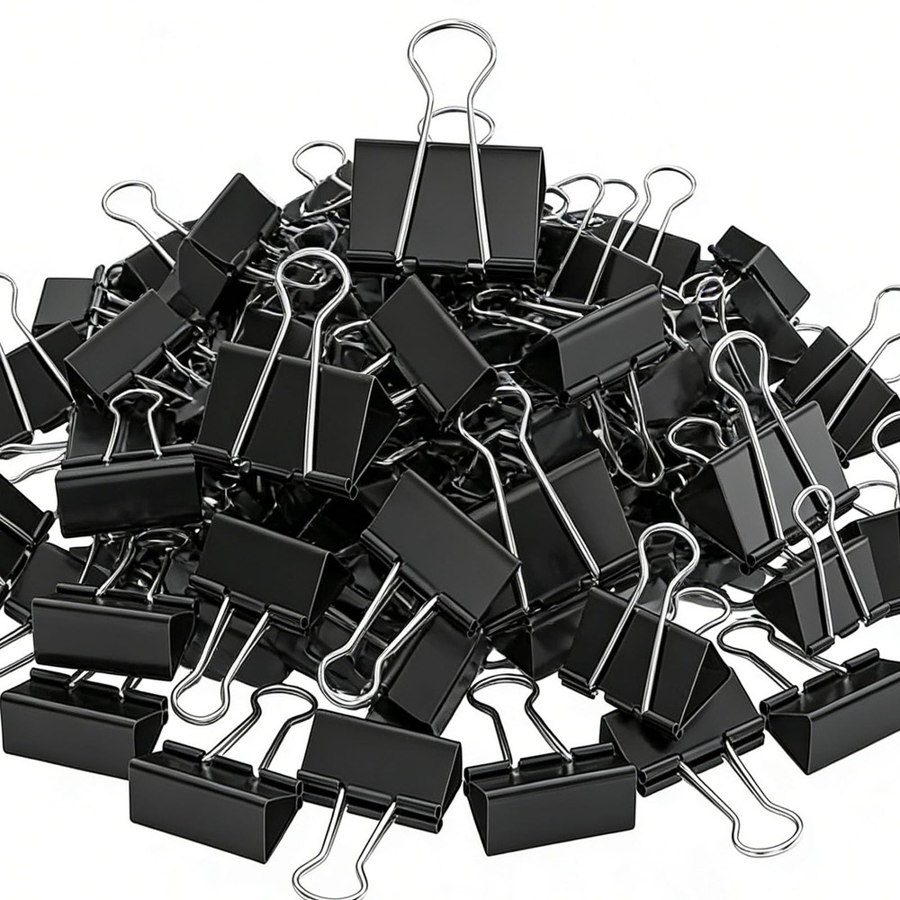 200 Count Binder Clips Assorted Sizes, 4 Sizes Large, Medium, Small, Mini, Metal