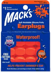 6 Pairs Of Mack’s Soft Moldable Silicone Putty Small Kid Size Ear Plugs