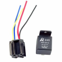 5 Pack 12V 30/40 Amp 4-Pin SPST Automotive Relay with Wires & Harness Socket Set