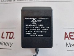 Hcd12-200 ac120v 60hz 9w power adapter set