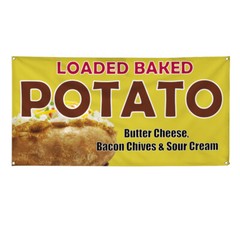 Vinyl Banner Multiple Sizes Loaded Baked Potato Advertising Printing A Outdoor