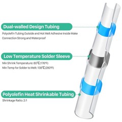 200PCS Conectores Soldadura Termorretráctil Impermeables Cable200PCS Conectores