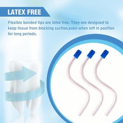 200 (2 Bags) CLEAR/BLUE Disposable Dental Saliva Ejector Evacuation Suction Tips