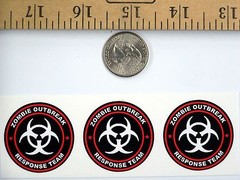 3 – Zombie Outbreak Response Team Tool Box Hard Hat Helmet Sticker Red H126