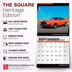 Dodge Challenger OFFICIAL | 2027 12×24″ (Hanging) Wall Calendar | Plastic-Free