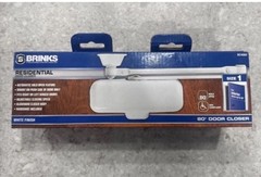 Brinks BC4009 Light Duty Residential Door Closer – White Finish – 80° Hold-Open