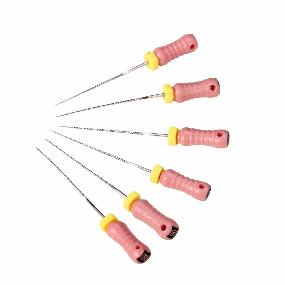 6/pk Dental Endo K-Files Root Canal Hand Use Files Stainless Steel #6 #8 #10