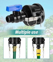 IBC Tote Hose Adapter Kit, 2″ Cam Lock fittings for 275-330 Gallon Tank, IBC …