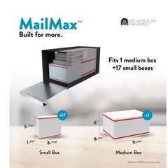 Mailmax Textured Black & Silver, Large, Galvanized Steel & Aluminum, Post-Mount