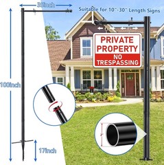 Real Estate Sign Post, 100 inch Realtor Yard Post for Sale 100″, black