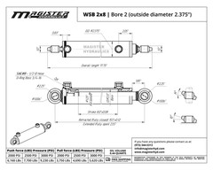 Hydraulic Cylinder Welded Double Acting 2″ Bore 8″ Stroke Swivel Ball/Eye