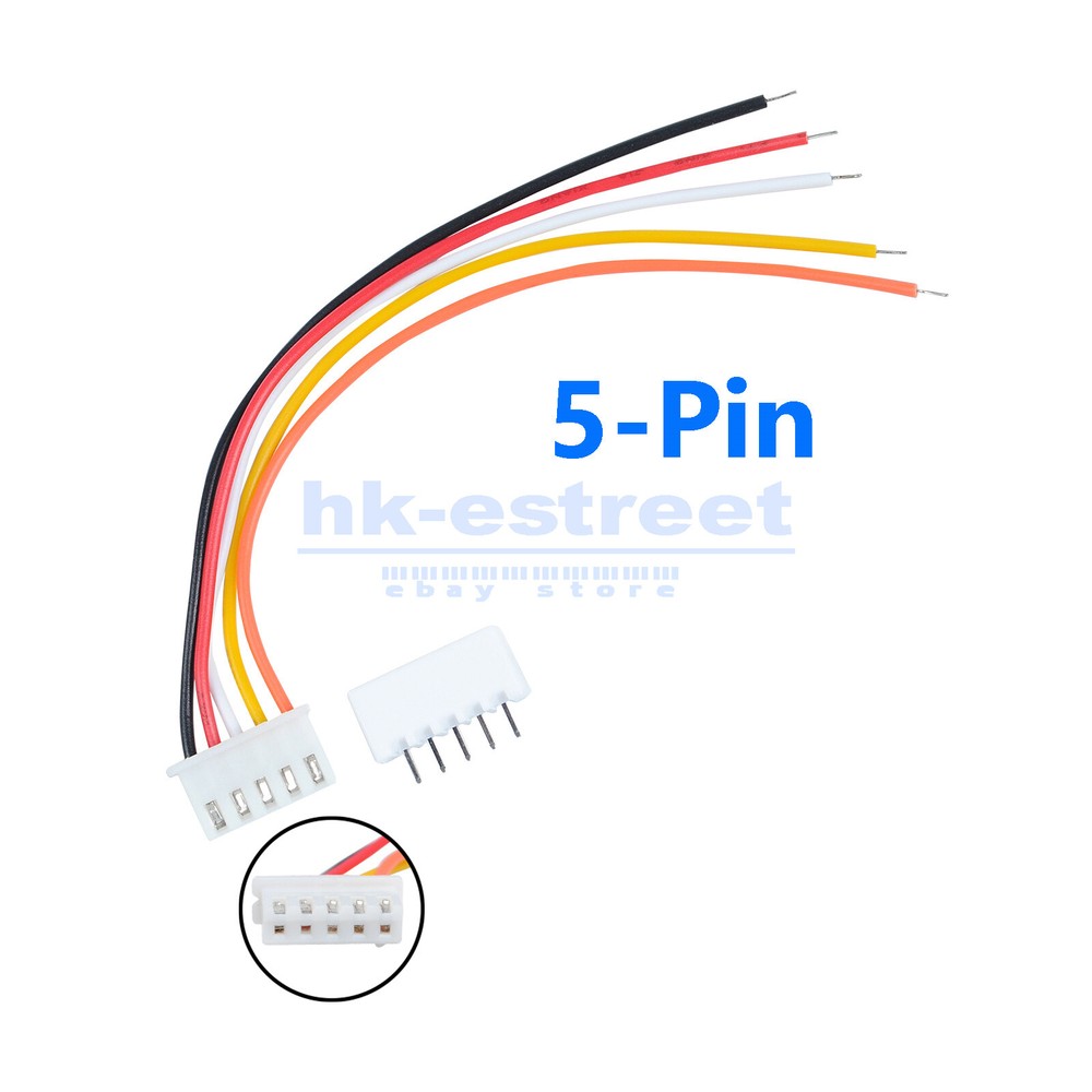 JST XH2.54mm 5 Pin 10/20/30cm Wire Cable Connector Male Female Plug Socket Lot