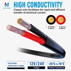 MICTUNING 18 Gauge Wire 30FT 2 Conductor Electrical Wire, 18 AWG Wire Stranded P