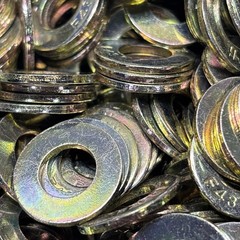 200- 5/16” F436 Structural Flat Washers Zinc Yellow, 11/16” O/D, 0.60” Thick
