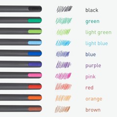 Pentonic 25 Count 1.0mm Ballpoint Pens Set 10 Assorted Colors for Writing