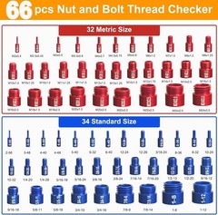 Professional 66 Pcs Detachable Nut & Bolt Thread Checker for Precision Work