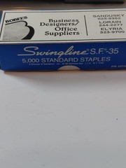 Vintage Bates 56 Desk Stapler Grey with Original Box & Swingline Staples USA
