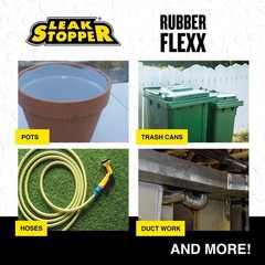 2 PK Black Jack Leak Stopper Rubber Flexx Waterproof Sealant Spray Black, 18 oz