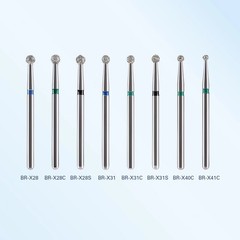 10 Pcs/Box Dental Surgical Round Ball Standard Grit FG Diamond Burs Long 25mm