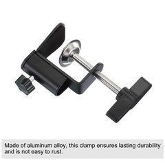 2Pcs 0.49″ Hole Dia. Universal C-Clamp Desk Clamp for Table Lamp Mic Arm Black