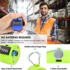 Hand Tally Counter, Handheld 4 Digit Lap Counter, Manual Mechanical Clicker HO