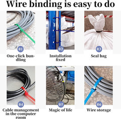 1200 Pieces Zip Ties, Multi-Purpose Assorted Colored Self-Locking Nylon Cable Zi