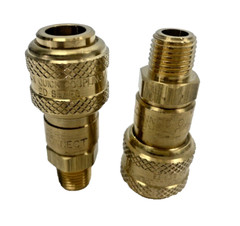 Lot Of 2, Dixon Quick Coupling 2DM2-B, Brass, 1/4 MNPT, 1/4 Body