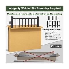 Deck Railing Gate Stainless Steel Black Textured Powder-Coat Finish Deck Gate…