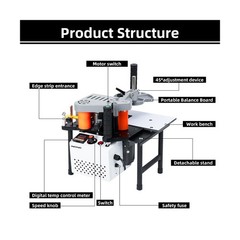 Edge Bander – Portable Edge Banding Machine, Straight & Curve Line, Double