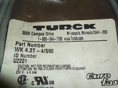 NEW Turck wk4.2T-4/S90 5-Pin Female Cord Cable Cordset U2201 *FREE SHIPPING*