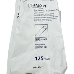 5 Pack of BD Falcon 5ml Polystyrene Round Bottom Tube 12x75mm 125 per Pack