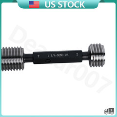 NEW 1 3/4 5 UNC 2B THREAD PLUG GAGE 1.75 5 GO NO GO P.D.’S = 1.6201 & 1.6317