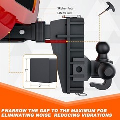 2″ Receiver 6″ Drop Hitch Adjustable Trailer Hitch 2-Ball /3-Ball 20000 LBS