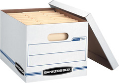 Bankers Box 12-Pack Basic-Duty File Storage Box with Lid, Letter/Legal | Tame
