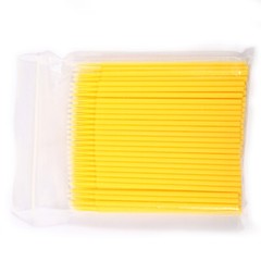 100 Micro Brushes Applicators Microbrush Dental Regular Yellow 2.0 mm