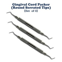 3 PCs Dental Cord Packer Small Tip Gingival Atraumatic Retraction Instruments